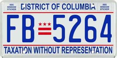 DC license plate FB5264