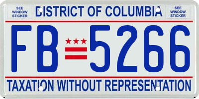 DC license plate FB5266