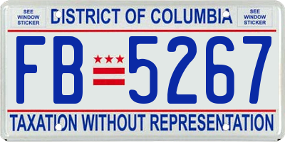 DC license plate FB5267