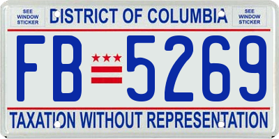 DC license plate FB5269