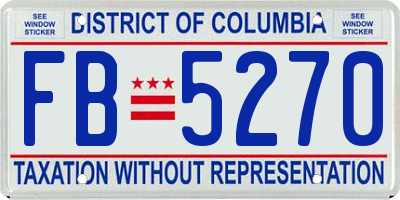 DC license plate FB5270