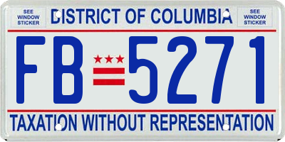 DC license plate FB5271