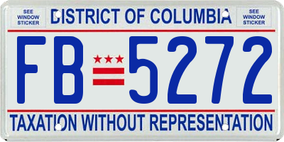 DC license plate FB5272