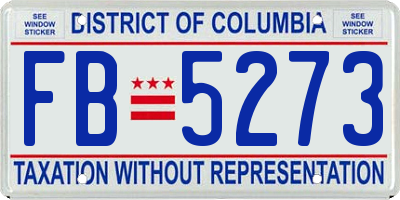 DC license plate FB5273