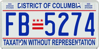 DC license plate FB5274