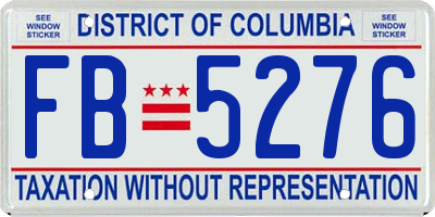 DC license plate FB5276