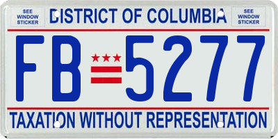 DC license plate FB5277