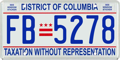 DC license plate FB5278