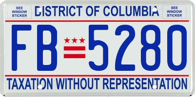 DC license plate FB5280