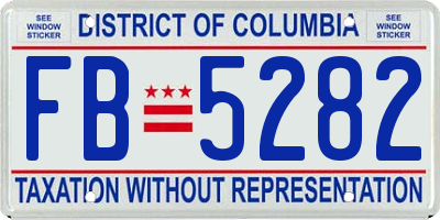 DC license plate FB5282