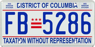 DC license plate FB5286