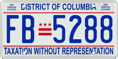 DC license plate FB5288