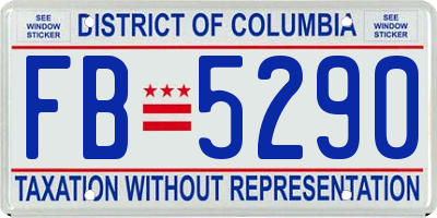 DC license plate FB5290