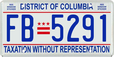 DC license plate FB5291