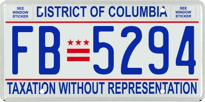 DC license plate FB5294