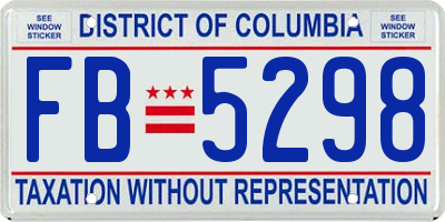 DC license plate FB5298