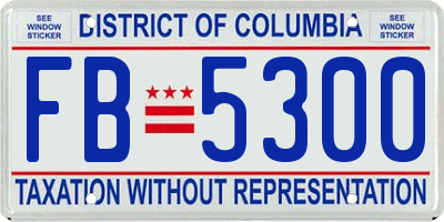 DC license plate FB5300