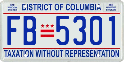 DC license plate FB5301