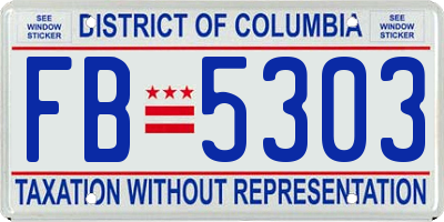 DC license plate FB5303