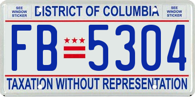 DC license plate FB5304