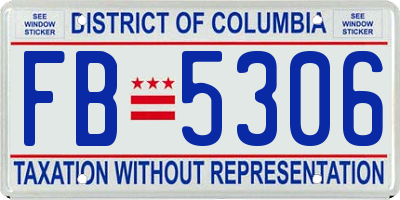 DC license plate FB5306