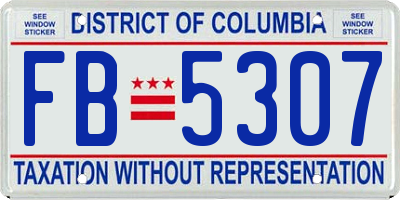 DC license plate FB5307