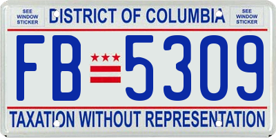 DC license plate FB5309