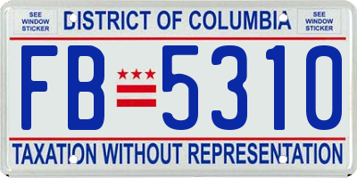 DC license plate FB5310