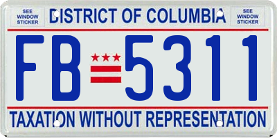 DC license plate FB5311