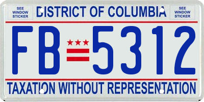 DC license plate FB5312