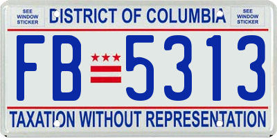 DC license plate FB5313