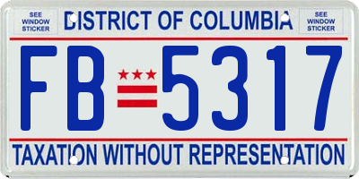 DC license plate FB5317