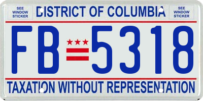 DC license plate FB5318