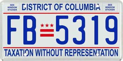 DC license plate FB5319