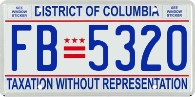 DC license plate FB5320