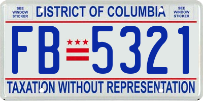 DC license plate FB5321