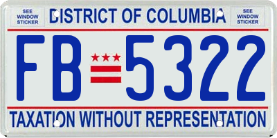 DC license plate FB5322