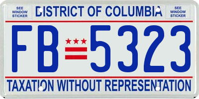 DC license plate FB5323