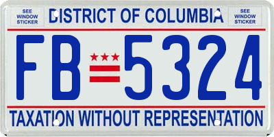 DC license plate FB5324