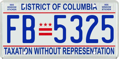 DC license plate FB5325