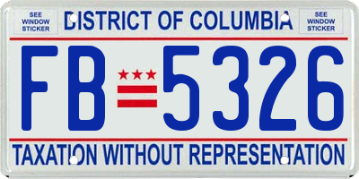 DC license plate FB5326