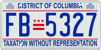 DC license plate FB5327