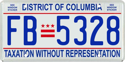 DC license plate FB5328