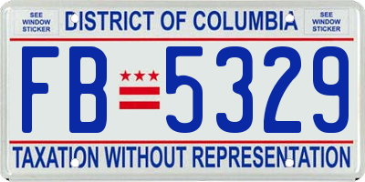 DC license plate FB5329