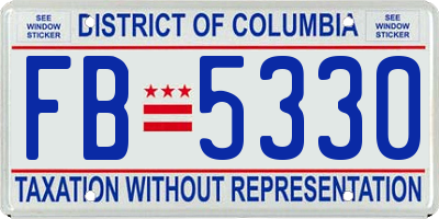 DC license plate FB5330