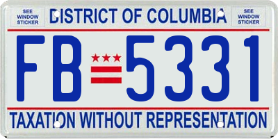 DC license plate FB5331