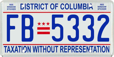 DC license plate FB5332