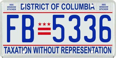 DC license plate FB5336