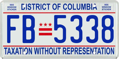 DC license plate FB5338