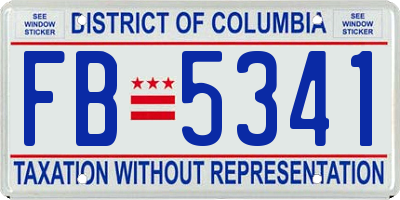 DC license plate FB5341